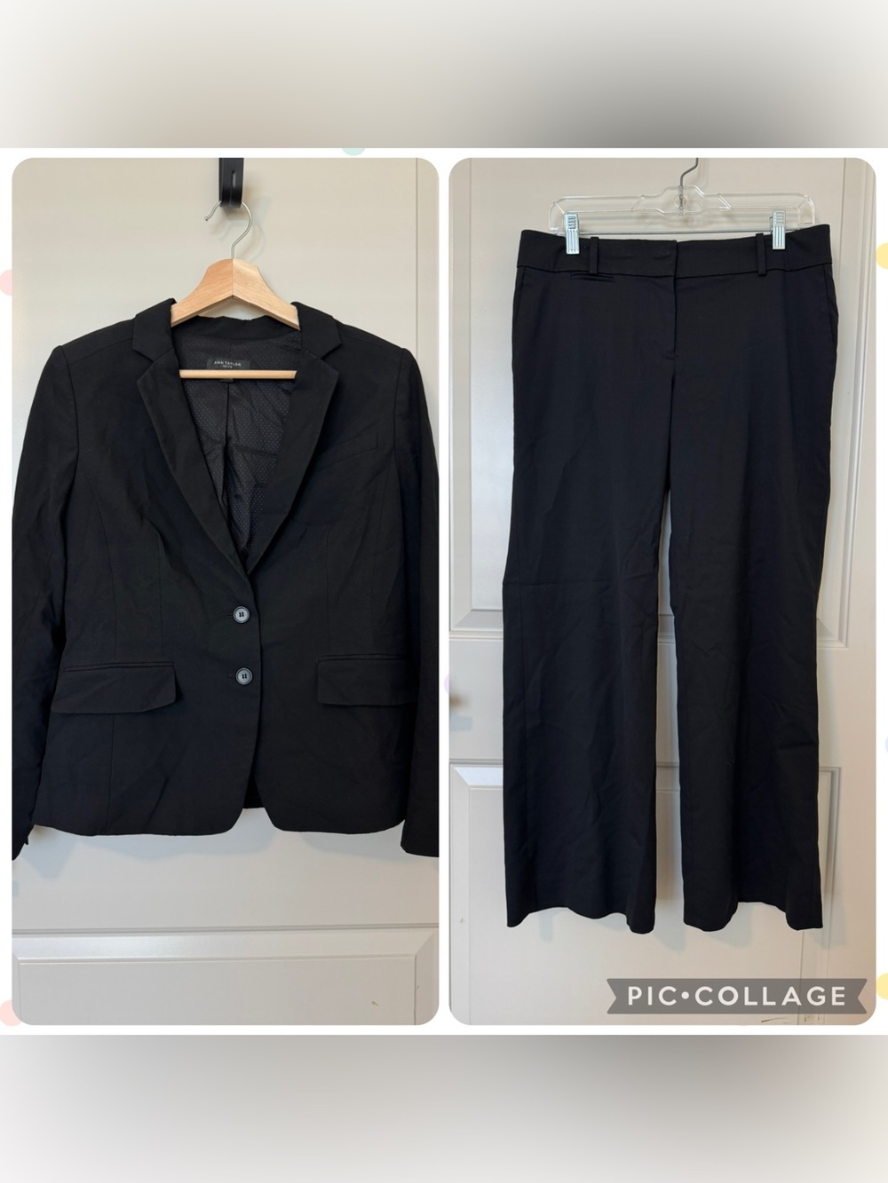 Ann Taylor Black 8P Lined Suit Set